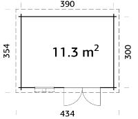 Abri de jardin ELSA 11.3 m²