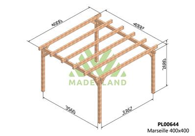 Pergola MARSEILLE 400x400cm