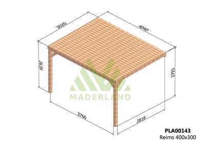 Pergola avec toit REIMS 400x300cm