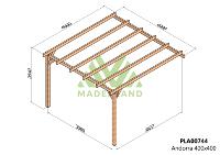 PERGOLA ANDORRA- 16 m² - Adossable -Dim(cm): 400 x 400