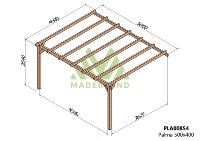 PERGOLA PALMA- 20 m² - Adossable -Dim(cm): 500 x 400