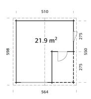 Garage Palmako Roger 21.9 +5.2 M² 44mm sans porte en façade