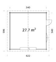 GARAGE PALMAKO ROGER 27.7 M² 70 mm AVEC PORTE SECTIONNELLE