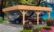 Carport toit plat 6.5 x 6.18 m en Douglas