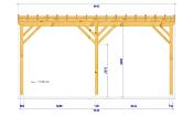 Carport camping car toit plat 4 x 8 m en Douglas