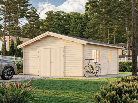 GARAGE PALMAKO ROGER 27.7 M² 70 mm AVEC DOUBLE PORTE EN BOIS