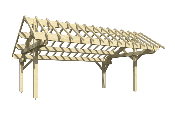 Carport asymétrique 5,50 x 7,06 m en Epicéa traité