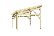 Carport Monopente en Bois traité d'épicéa 4,25 x 4,5 m