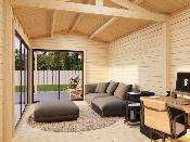 Amanda 17,1+7,8 m² Slide 44 mm – Bois naturel – Palmako