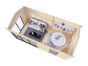 Abri de jardin Amanda 17,1 m² Slide 44 mm – Bois naturel – Palmako