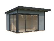 Chalet de Jardin Andrea 11,2 m² Slide Plus - 44mm, Double Vitrage & Porte Coulissante