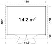 Abri MonoPente LEA 14.2 m² Bifold avec plancher