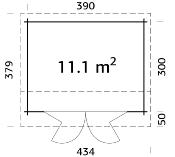 Studio de jardin Palmako Ines 11,1 m² Bifold – 44 mm