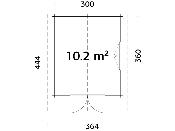 Abri de jardin SALLY 10.2 m² 44mm- avec plancher bois