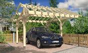 Carport asymétrique 5,34 x 4,30 m en Epicéa traité