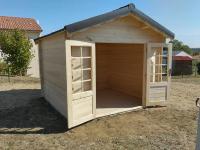 Abri de jardin bois traité  - PREM 9m² - madriers 28 mm