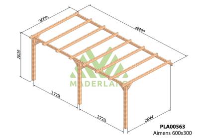 Pergola adossée AMIENS 600x300cm