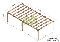 PERGOLA SEVILLA - 50 m - Adossable -Dim(cm): 1000 x 500