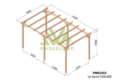 Pergola LE HAVRE 510x300cm
