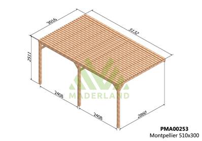 Pergola avec toit MONTPELLIER 510x300cm