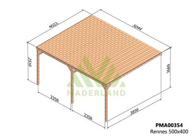 Pergola avec toit RENNES 500x400cm
