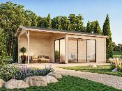 Studio de jardin bois Amanda 11,2 + 7,8 m² Slide Palmako 44 mm