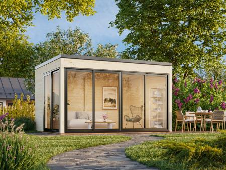 Studio de jardin bois Serena 12,6 m² set 1 – Portes coulissantes Palmako