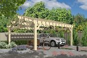 Carport double pentes 6,5 x 6,5 m en Epicéa traité