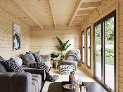 Studio de jardin Palmako Aurelia 19,2 + 7,9 m² bois naturel non traité