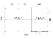 Chalet de jardin bois Palmako Irene 19,0 + 33,2 m² – Double pente 44 mm