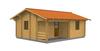 Chalet en Bois BONITA 40m² - Kit Madriers 60mm, Terrasse Couverte - 2 Chambre
