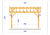 Carport double pentes 4,5 x 4,5 m en Epicéa traité