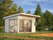 Chalet de Jardin Andrea 11,2 m² Slide Plus - 44mm, Double Vitrage & Porte Coulissante