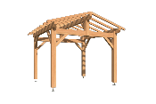 Carport double pentes 3,5 x 3,5 m en Douglas