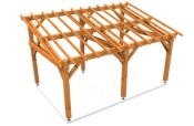 Carport Monopente 3,75 x 6m en Epicéa traité -entraits moisés