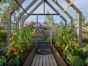 Serre de jardin bois EMILIA 5.4 m² traité autoclavecl. 4 - verre trempé 4 mm