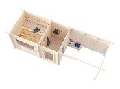 Sauna de jardin bois PALMAKO SANNA 6,8 + 5,9 m² – 44 mm – Avec auvent