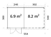ABRIS DE JARDIN ELLA 6.9 + 8.2 m²