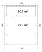 CARPORT KARL 40.6 M² avec ANNEXE 10.9 M²