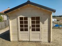 Abri de jardin bois traité  - PREM 9m² - madriers 28 mm