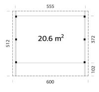 CARPORT KARL 20.6 m²