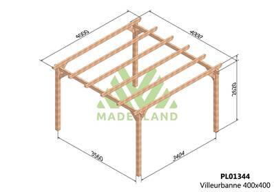 Pergola VILLEURBANNE 400x400cm