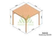 Pergola avec toit STRASBOURG 300x300cm