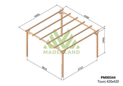 Pergola TOURS 420x420cm