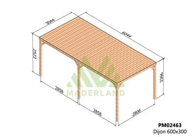 Pergola avec toit DIJON 600x300cm