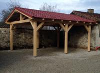 Carport en Épicéa Non Traité 5x6m - 30m² à Deux Pentes