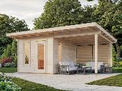 Studio de jardin bois Palmako Grace 8,1 m² + 8,1 m² – Toit plat – 56 mm