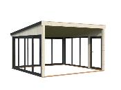 Jardin d’hiver bois Palmako LUMI 16,6 m² – Baies vitrées aluminium