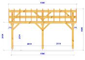 Carport Monopente 3,75 x 6m en Epicéa traité -entraits moisés