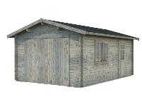 GARAGE BOIS trait et teint -  Palmako Roger 19 M 44mm avec double porte en bois